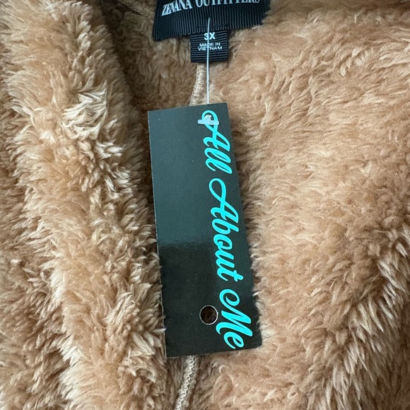 NWT Zenana Outfitters Faux Feather vest  in Soft Brown size 3x - Picture 5 of 8